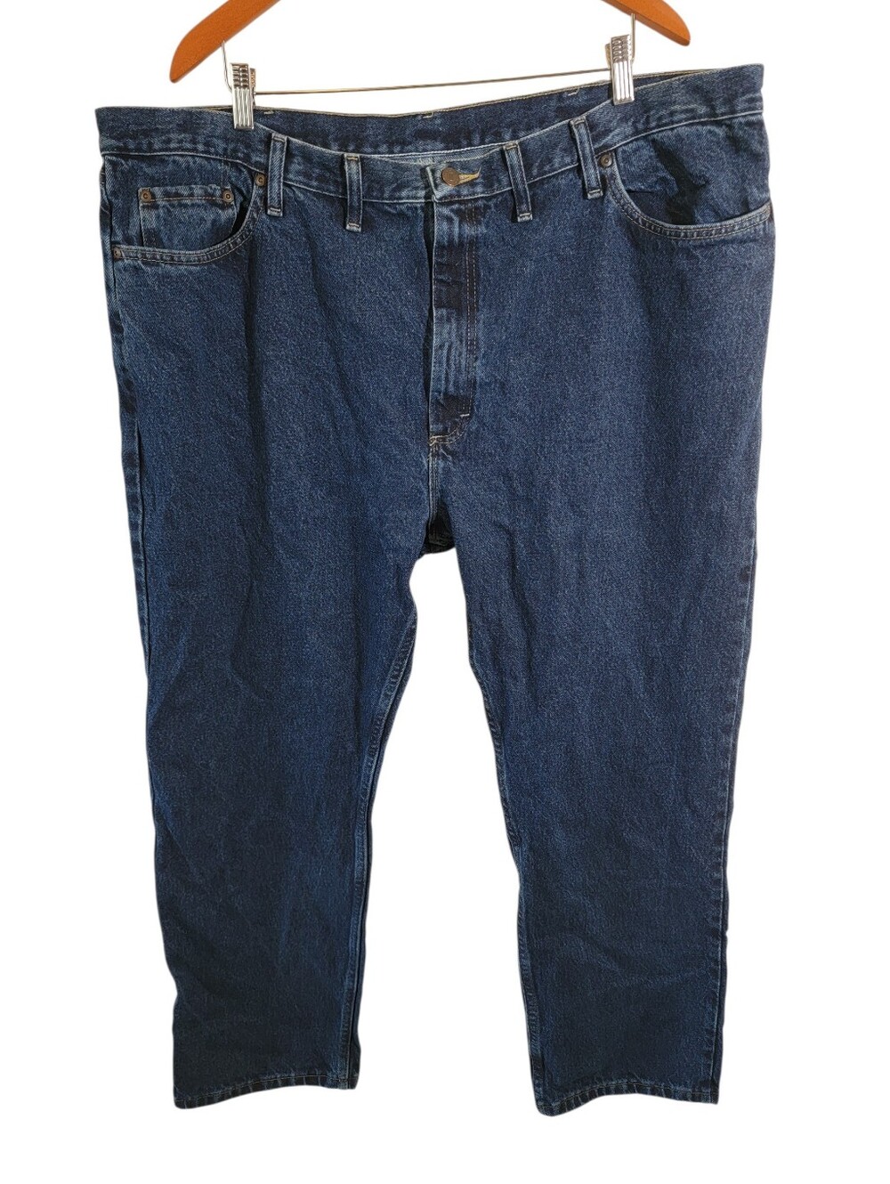 Wrangler Premium Quality Men’s Jeans 46x30 Regular Fit Straight Leg Dark Wash